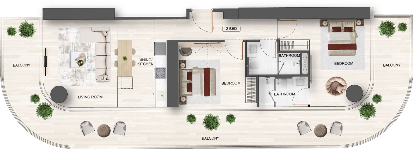 2 BHK Floor Plan