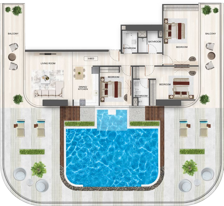 3 BHK Floor Plan