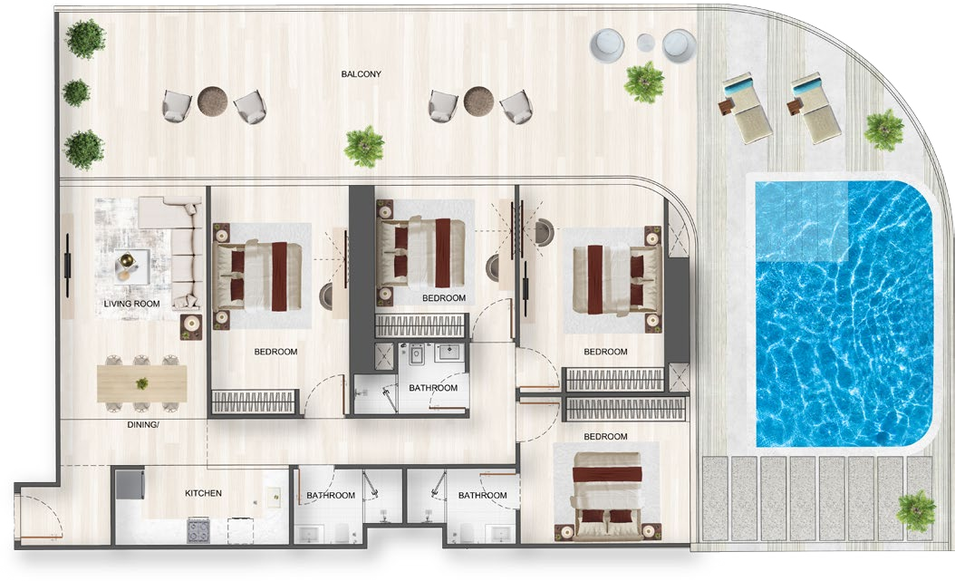 4 BHK Floor Plan